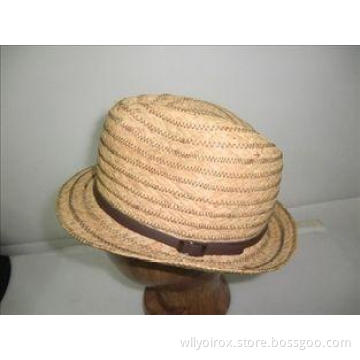 Beach Raffia Braid Hats With Leather Belt, Summer Women Str
